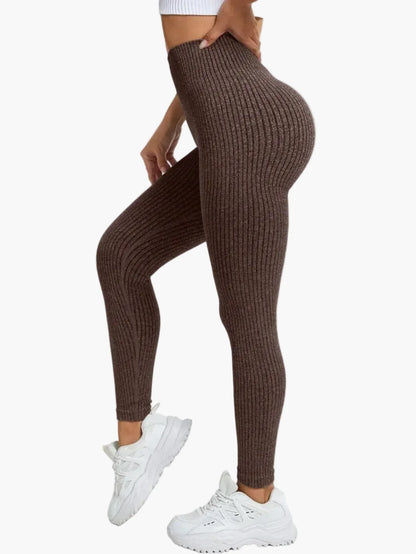 Damen Seamless Rippen-Leggings – Formende High Waist Sportleggings für Fitness & Alltag