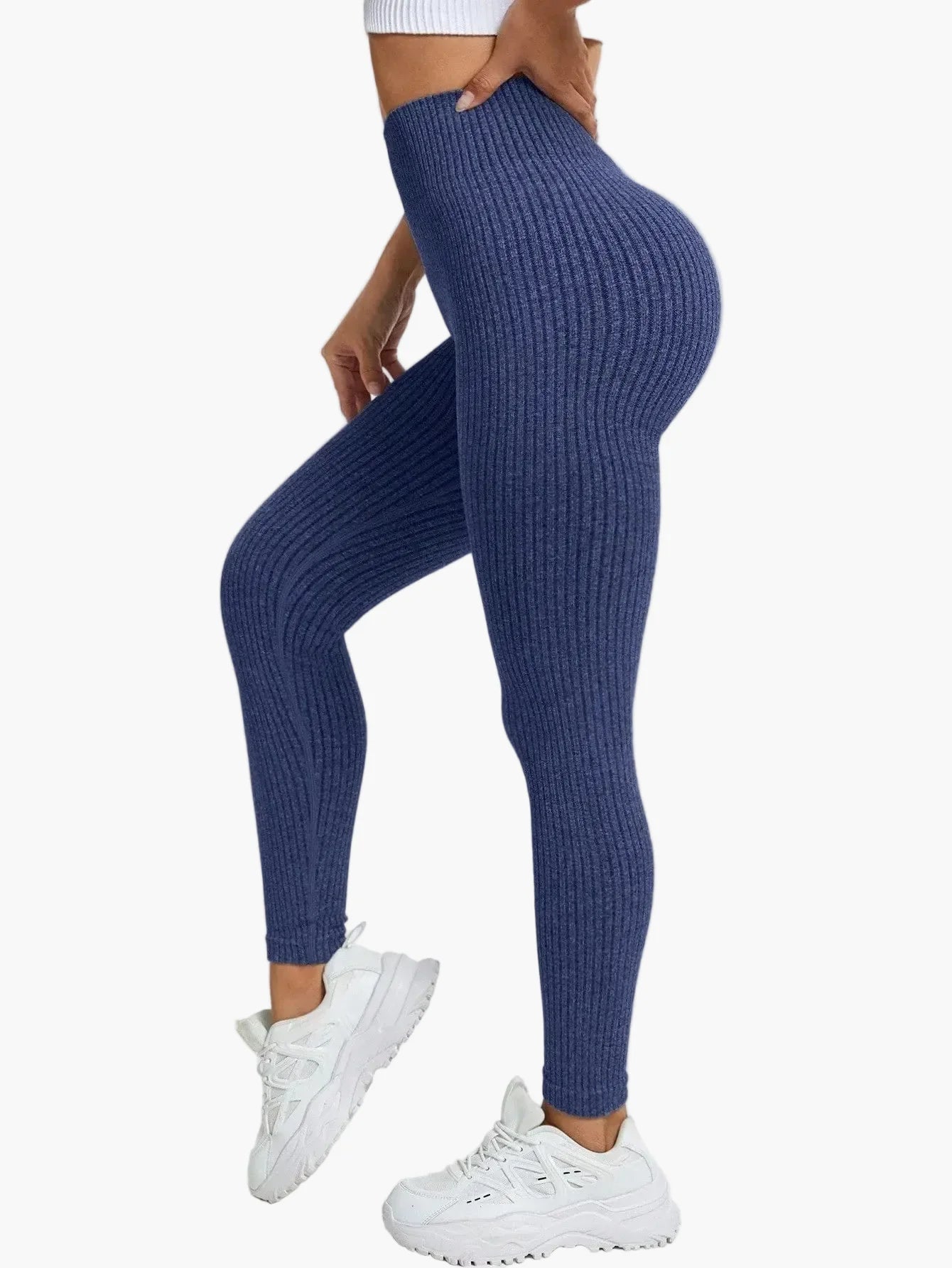 Damen Seamless Rippen-Leggings – Formende High Waist Sportleggings für Fitness & Alltag