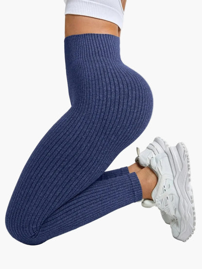 Damen Seamless Rippen-Leggings – Formende High Waist Sportleggings für Fitness & Alltag