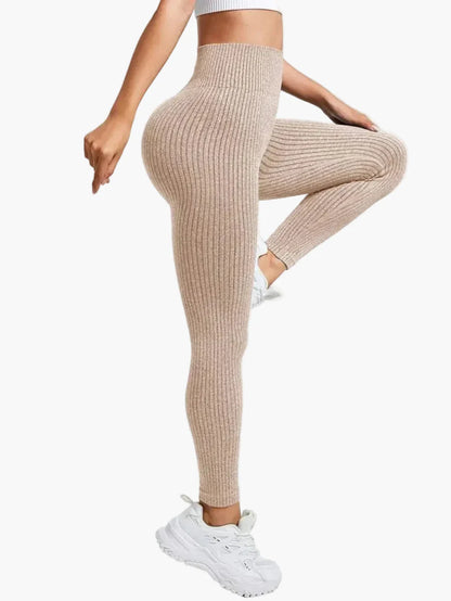Damen Seamless Rippen-Leggings – Formende High Waist Sportleggings für Fitness & Alltag