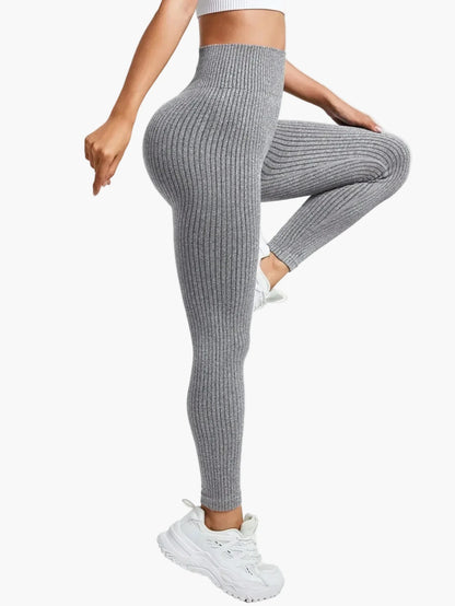 Damen Seamless Rippen-Leggings – Formende High Waist Sportleggings für Fitness & Alltag