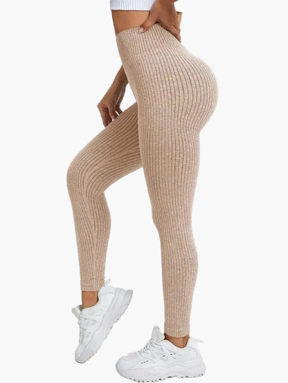 Damen Seamless Rippen-Leggings – Formende High Waist Sportleggings für Fitness & Alltag