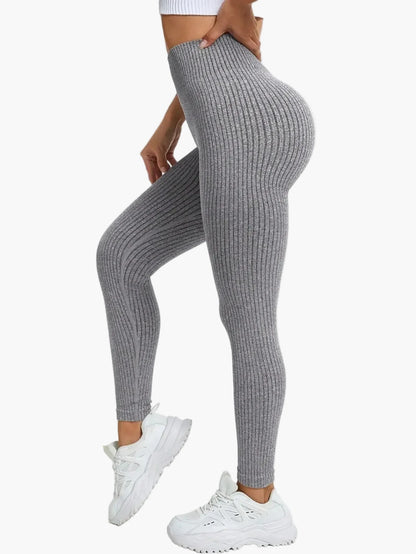 Damen Seamless Rippen-Leggings – Formende High Waist Sportleggings für Fitness & Alltag