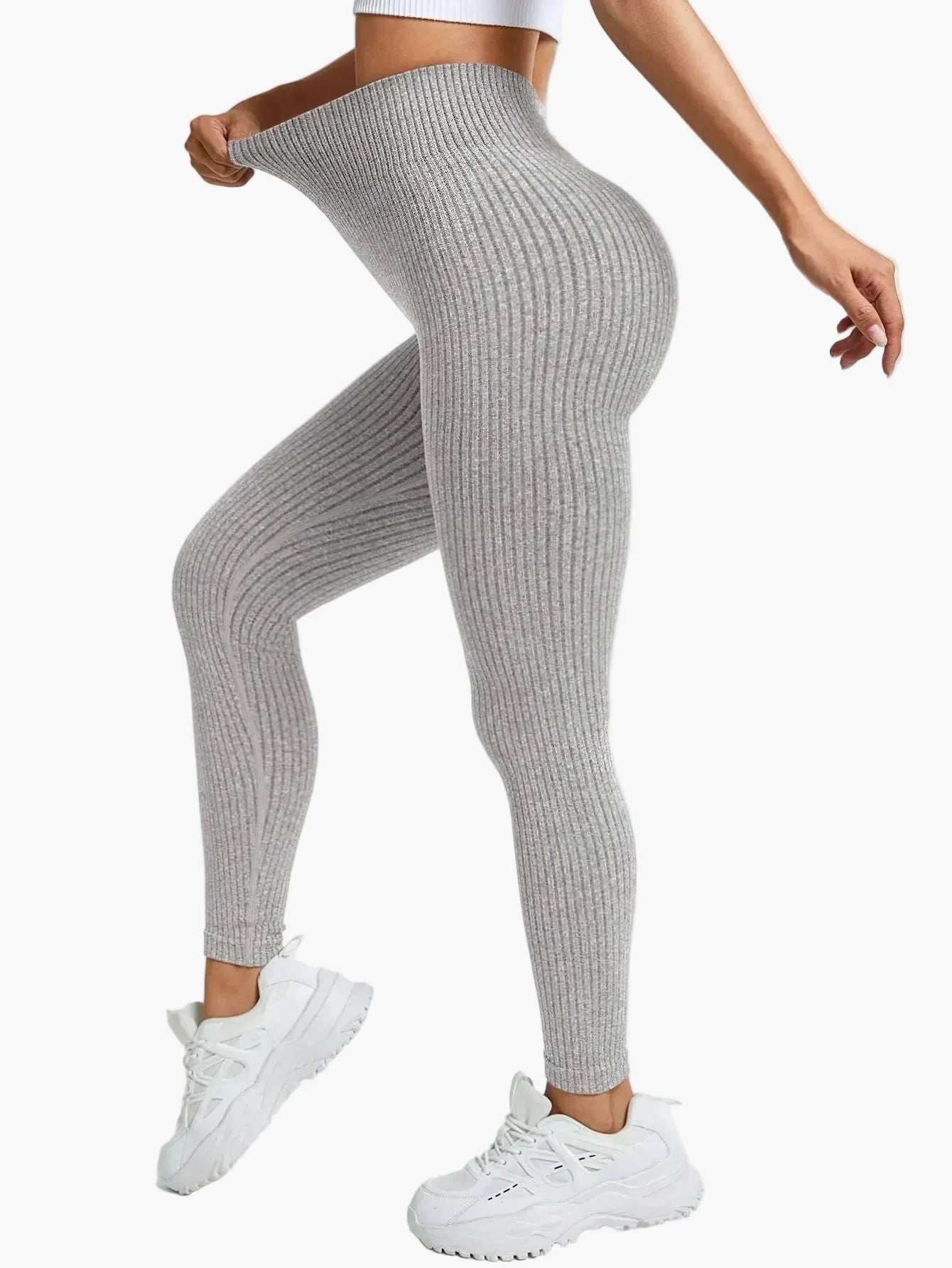 Damen Seamless Rippen-Leggings – Formende High Waist Sportleggings für Fitness & Alltag