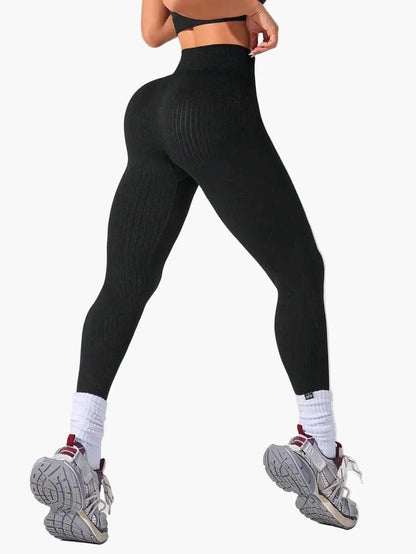 Damen Seamless Rippen-Leggings – Formende High Waist Sportleggings für Fitness & Alltag