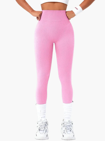 Damen Seamless Rippen-Leggings – Formende High Waist Sportleggings für Fitness & Alltag