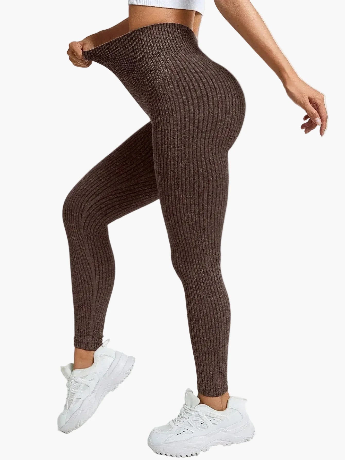 Damen Seamless Rippen-Leggings – Formende High Waist Sportleggings für Fitness & Alltag