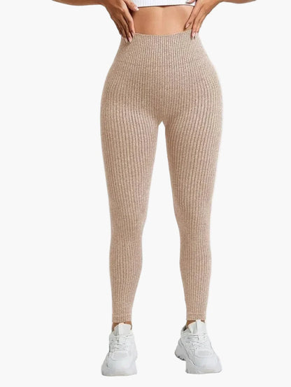 Damen Seamless Rippen-Leggings – Formende High Waist Sportleggings für Fitness & Alltag
