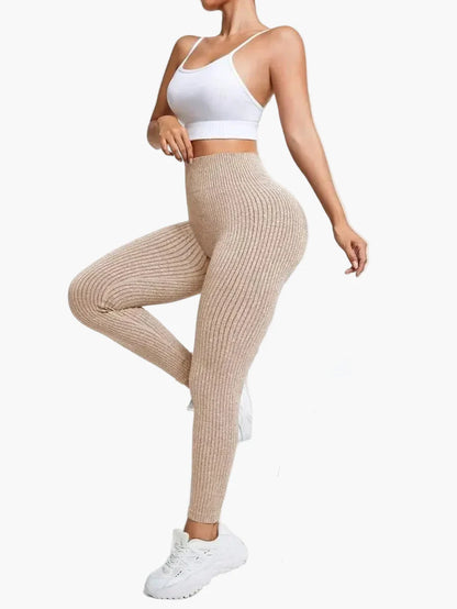 Damen Seamless Rippen-Leggings – Formende High Waist Sportleggings für Fitness & Alltag
