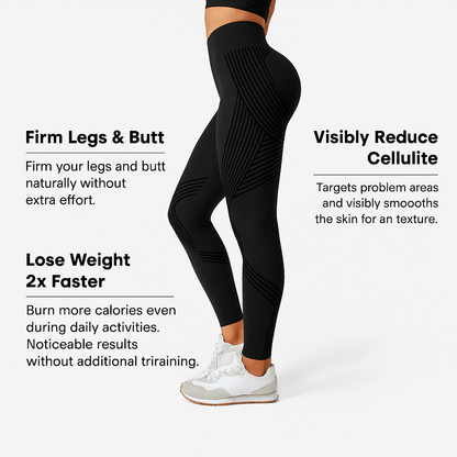 Damen Seamless Sportleggings mit Anti-Cellulite-Effekt – Figurformende Kompressionshose für Fitness & Alltag