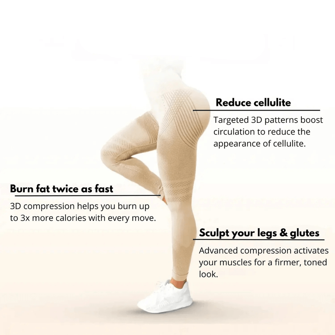 Damen Seamless Sportleggings mit Anti-Cellulite-Effekt – Figurformende Kompressionshose für Fitness & Alltag