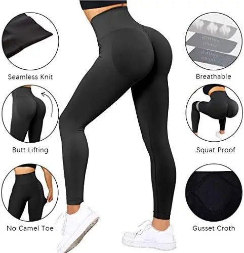 Damen Seamless Sportleggings High Waist Push-Up für Fitness & Alltag