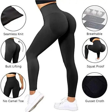Damen Seamless Sportleggings High Waist Push-Up für Fitness & Alltag