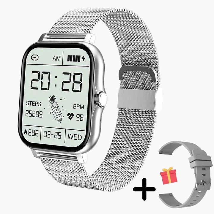 Damen Smartwatch im modernen Design – Fitness Tracker mit Herzfrequenz, Schlafüberwachung & Social Media Benachrichtigungen