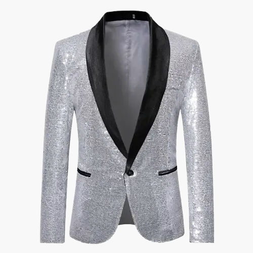 Herren Smoking Sakko mit Pailletten – Eleganter Blazer für festliche Anlässe und Abendveranstaltungen