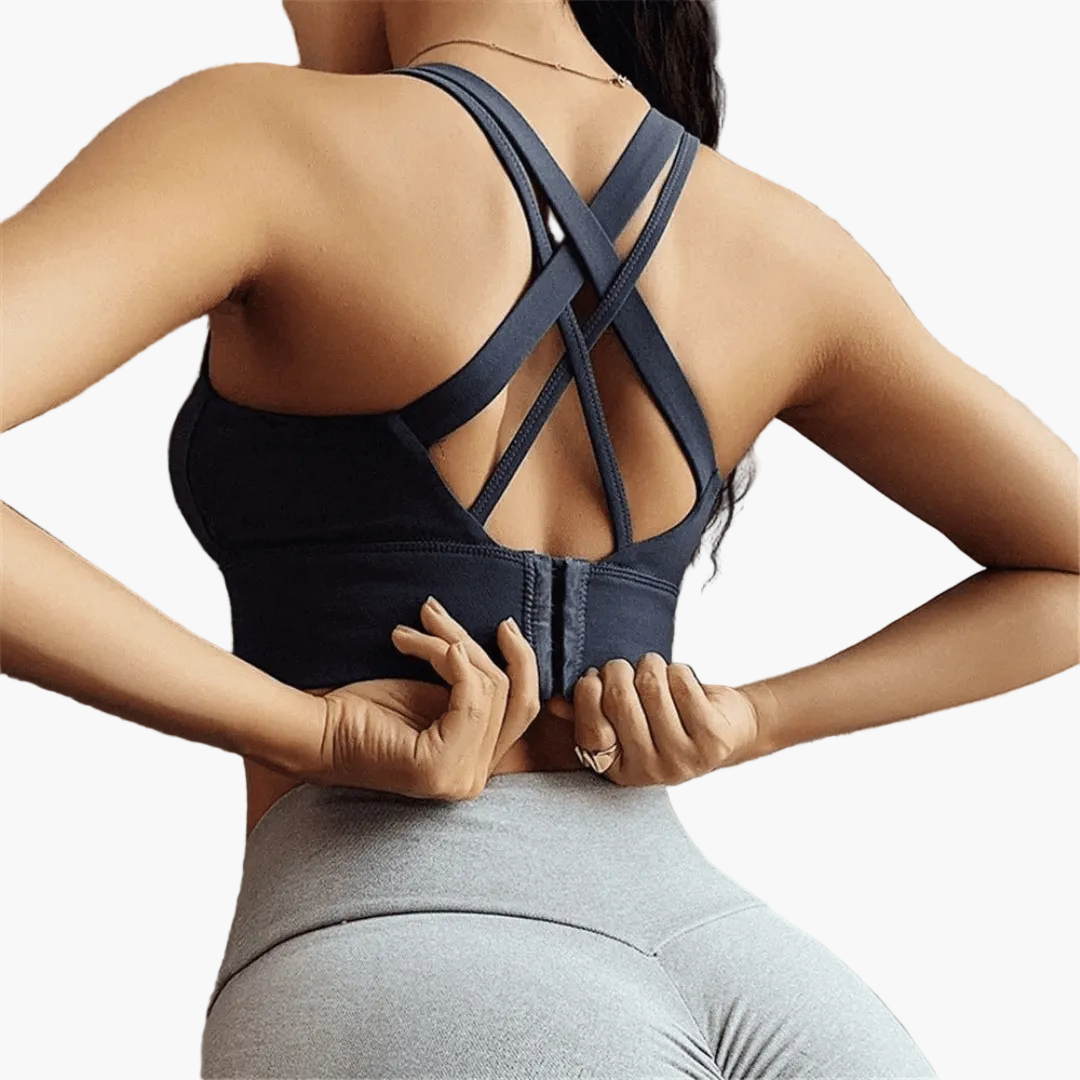Damen Sport-BH mit Push-Up und Rücken-Kreuzträger – Perfekt für Fitness, Yoga & Alltag