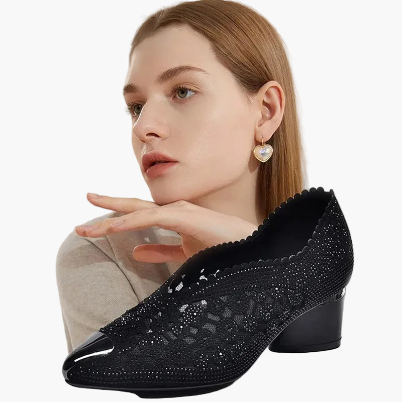 Damen Orthopädische Komfort Mesh-Sandalen mit Absatz – Eleganter Stil für Alltag & Events