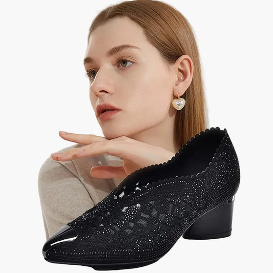 Damen Orthopädische Komfort Mesh-Sandalen mit Absatz – Eleganter Stil für Alltag & Events