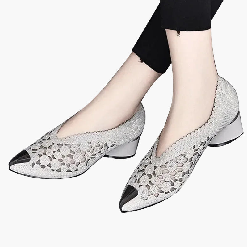 Damen Orthopädische Komfort Mesh-Sandalen mit Absatz – Eleganter Stil für Alltag & Events