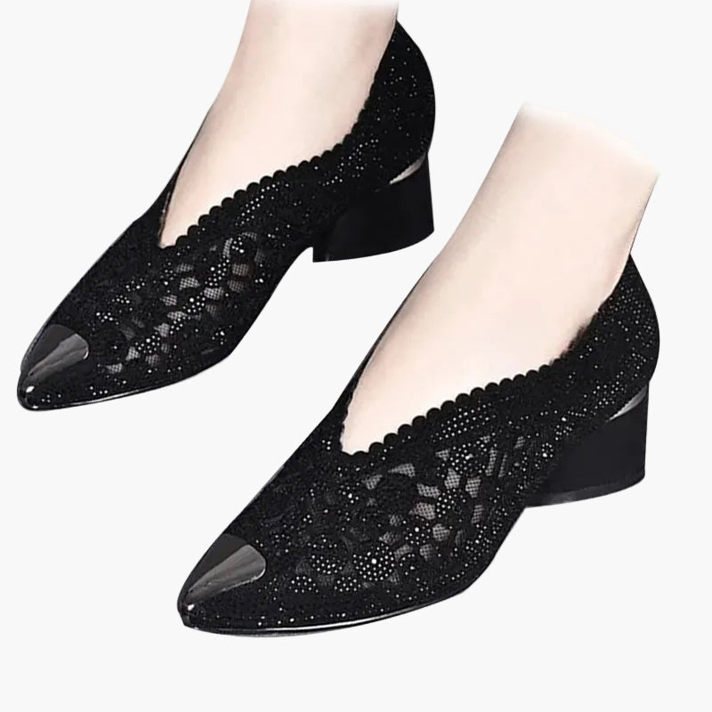 Damen Orthopädische Komfort Mesh-Sandalen mit Absatz – Eleganter Stil für Alltag & Events