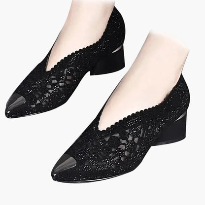 Damen Orthopädische Komfort Mesh-Sandalen mit Absatz – Eleganter Stil für Alltag & Events