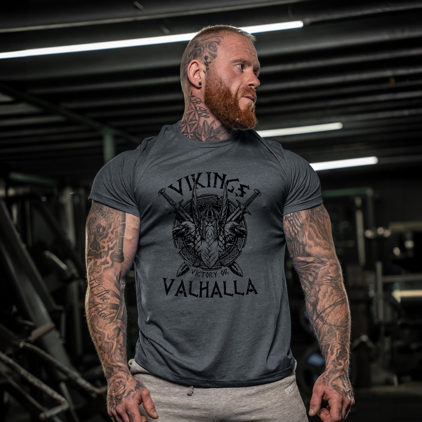 Herren T-Shirt Wikinger Valhalla Motiv – Vintage Style, Perfekt für Freizeit & Fans nordischer Mythologie