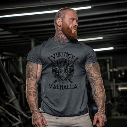 Herren T-Shirt Wikinger Valhalla Motiv – Vintage Style, Perfekt für Freizeit & Fans nordischer Mythologie