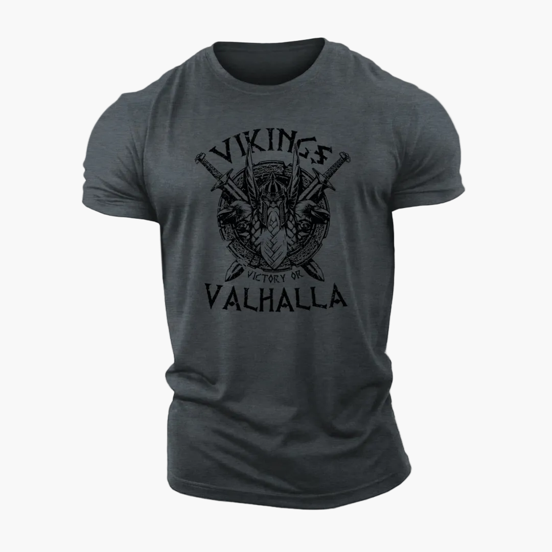 Herren T-Shirt Wikinger Valhalla Motiv – Vintage Style, Perfekt für Freizeit & Fans nordischer Mythologie