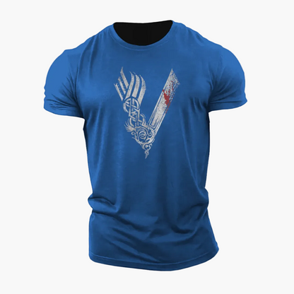 Herren T-Shirt mit Wikinger Warrior Motiv – Modernes 3D-Design für Fitness und Alltag