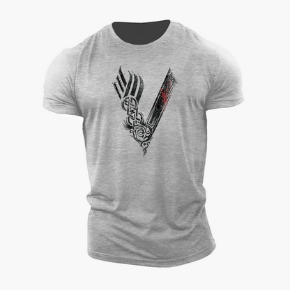 Herren T-Shirt mit Wikinger Warrior Motiv – Modernes 3D-Design für Fitness und Alltag