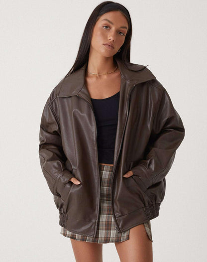 Elena - Lässige Veganem Lederjacke für Damen