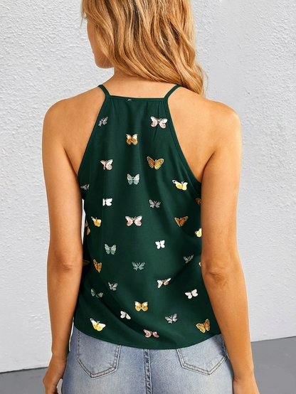 Damen Schmetterling Print Trägertop – Elegantes Sommer-Top für Freizeit & Alltag