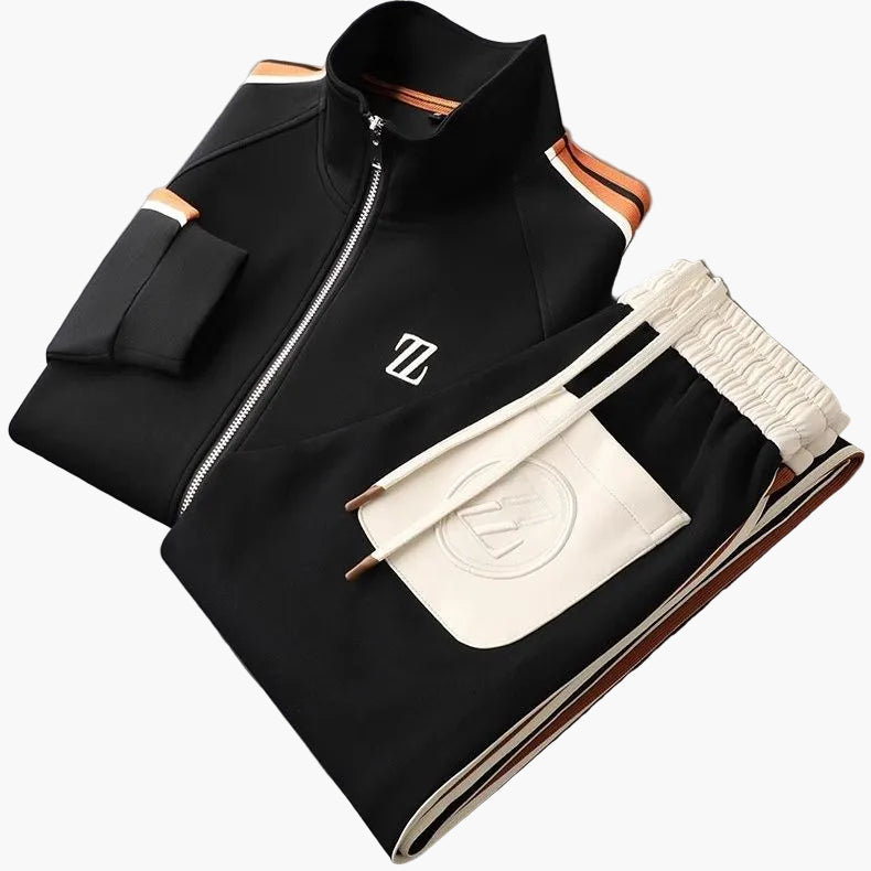 Herren Trainingsanzug Set – Sportlicher 2-teiler mit Zipper und Jogginghose – Freizeit & Fitness Outfit